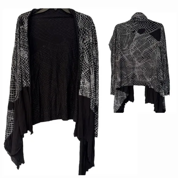 Lauren Moshi Web Net Women’s Black Cardigan Size Small - Image 2