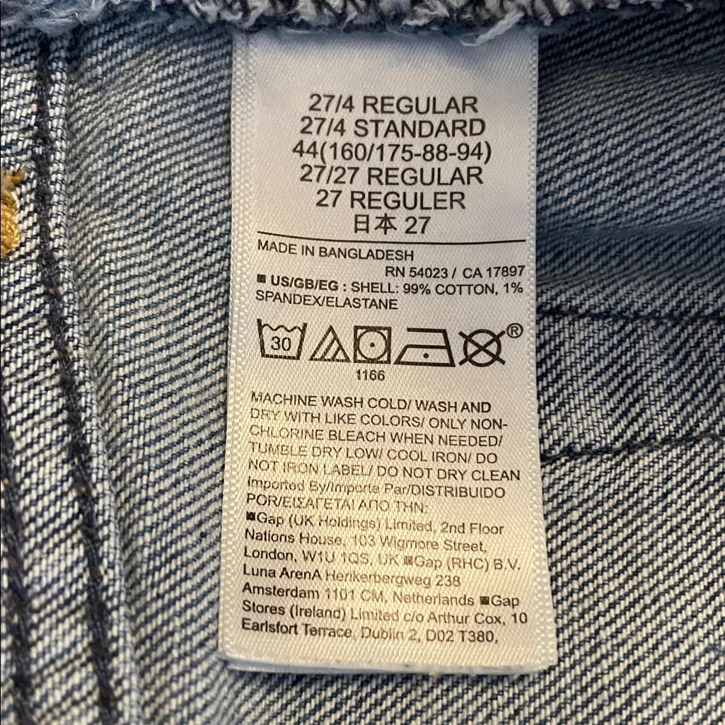 GAP 90s Loose High Rise Denim Jeans in Vintage Light Destroy Wash Size 27 | 4 R - Image 10