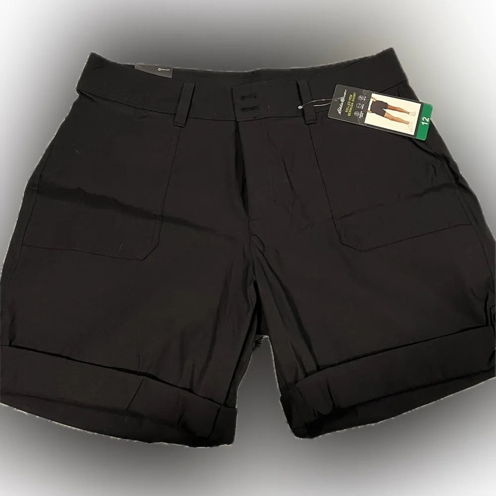 Eddie Bauer Ladies' Cargo Shorts BLACK Size 12 Lightweight Pocket With Zipper - Image 4