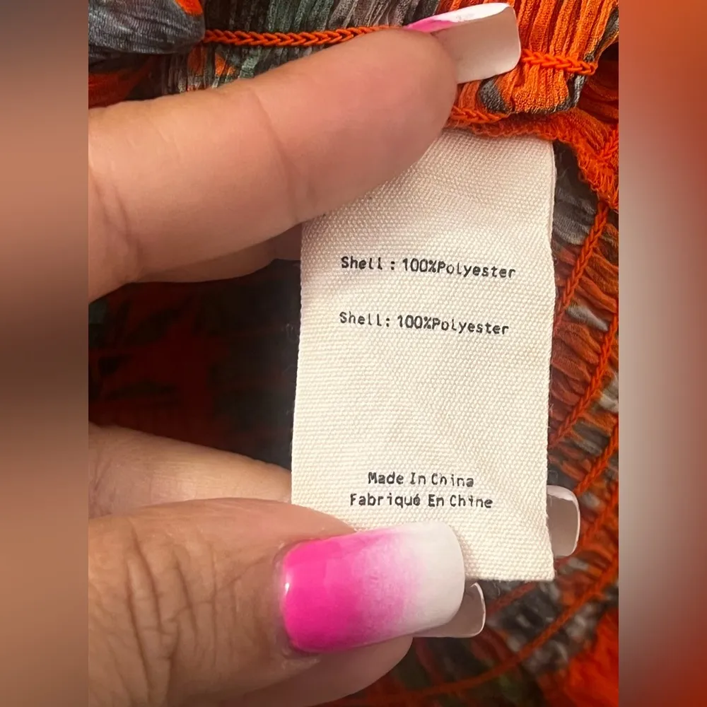 L ‘ AGENCE CECE TOP IN ORANGE MULTI PARROT 🦜 - Image 11