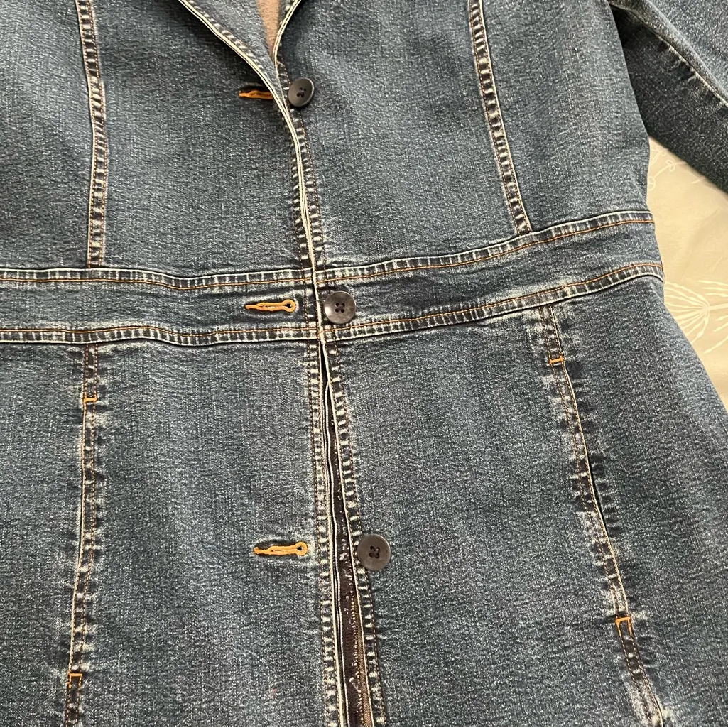 Halogen  Denim Trench Coat Sz M - Image 8