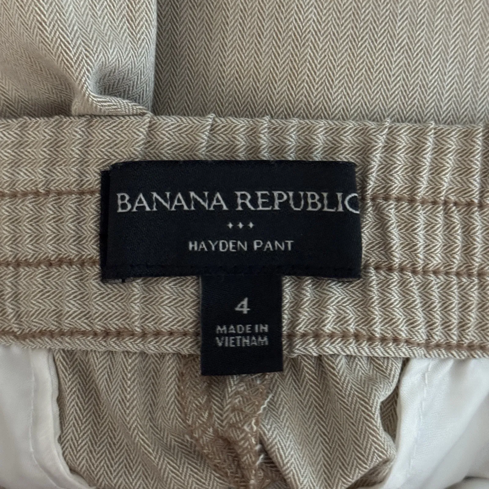 Banana Republic Pants Women 4 Tan Houndstooh Pull On Hayden Pant Workwear Preppy - Image 7