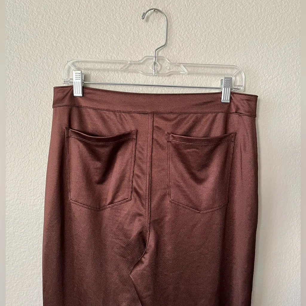 SKIMS Disco Iridescent Skinny High Rise Pants in Cocoa Womens Size XL - Image 8
