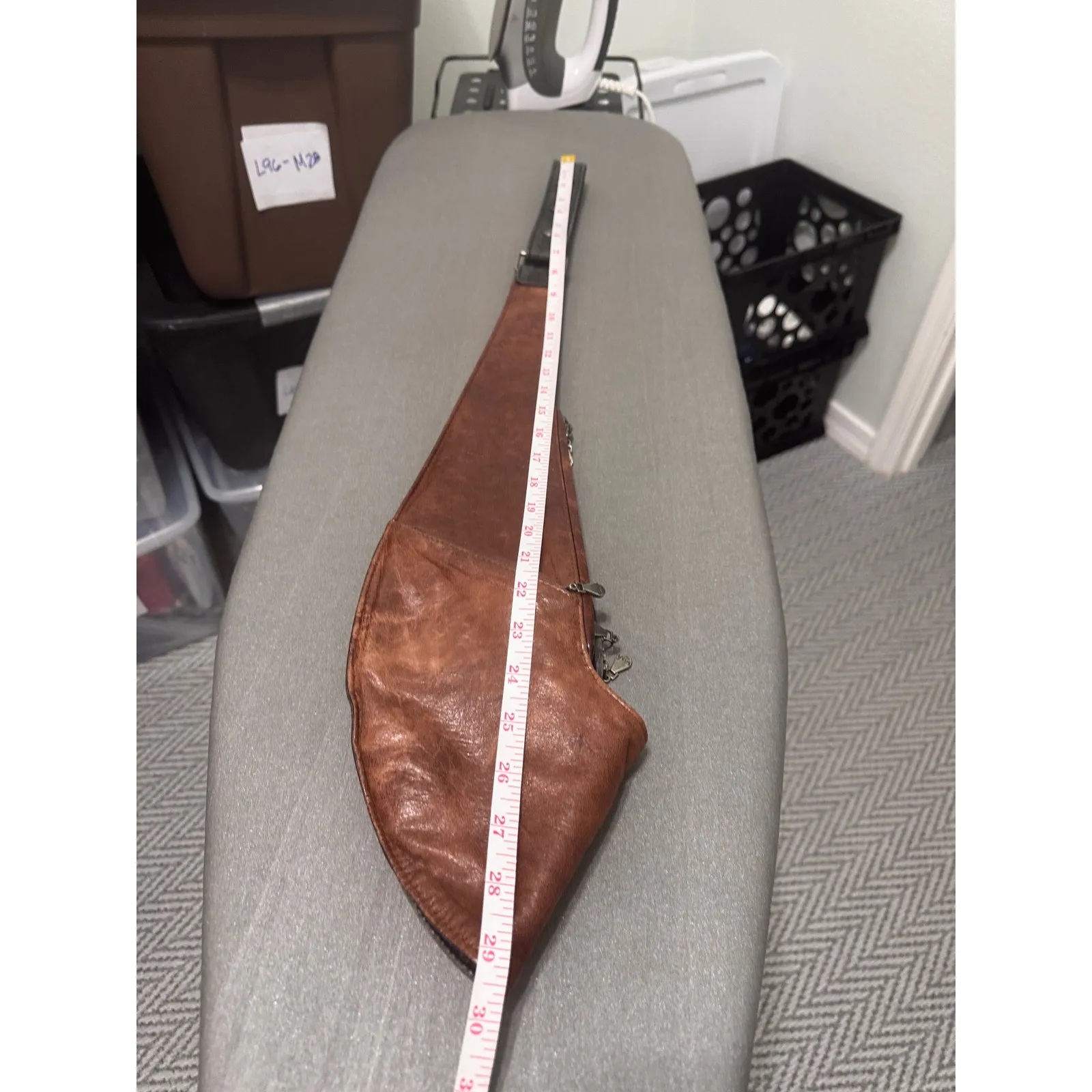 Sash Genuine Leather Shoulder Bag Brown Distressed Hobo Style - Image 11