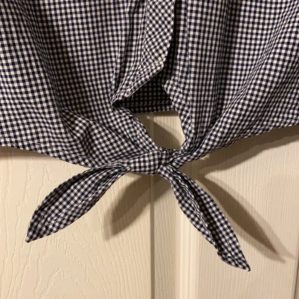 Vintage 90s Lauren  check tie up sleeveless button blouse, size 12 - Image 3