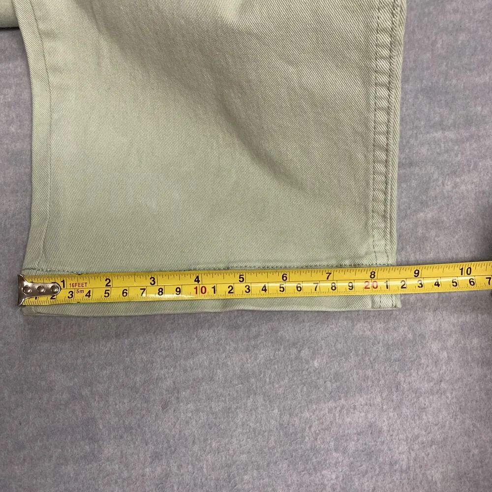 Style & co. Mid Rise Green Cargo Cropped Straight Jeans Womens 18 Smokey Sage - Image 12