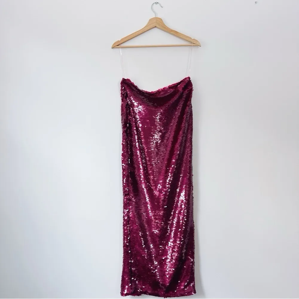 NEW House of CB Alexis Pink Sequin Maxi Skirt - Image 4