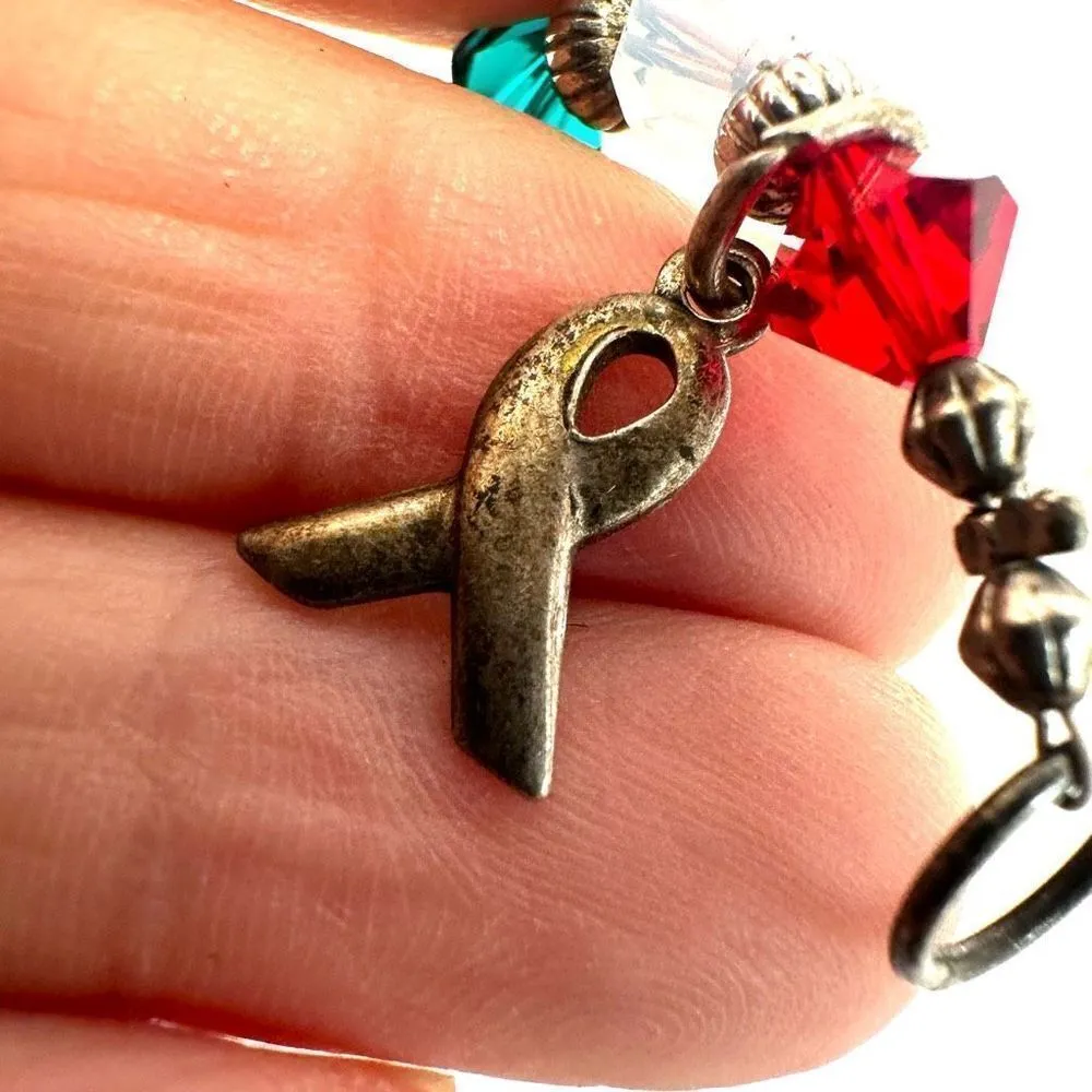 SIC Sterling silver Swarovski Crystal breast cancer awareness bracelet - Image 7