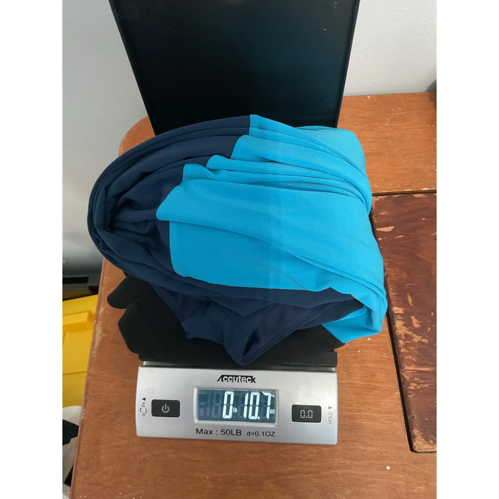 Muse Colorblock Sleeveless Cowl Neck Sheath Dress Blue Black Size 10 - Image 5