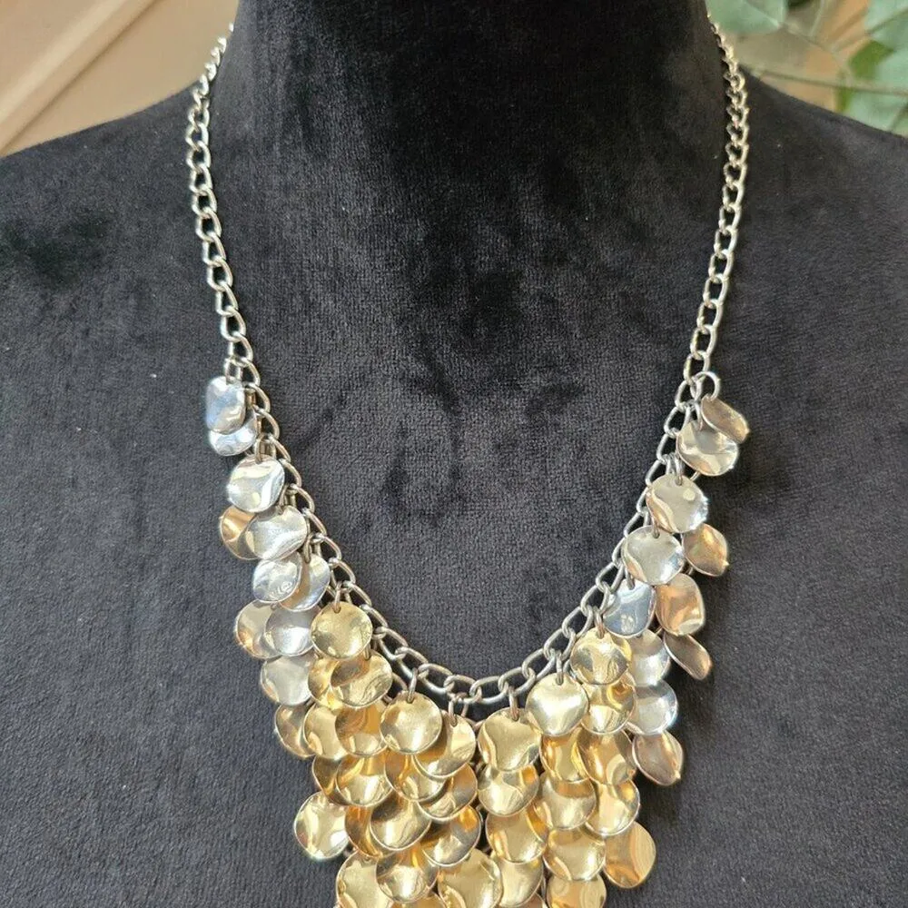 Womens Fashion Gold Tone Metal Charms Fancy Necklace Jewelry with Lobster Clasp Silver - Image 3