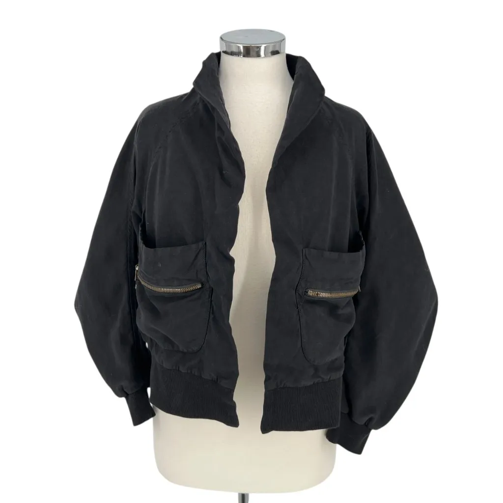 Young Fabulous & Broke Fara Convertible Cropped Utility Jacket Black Size Small - Image 2