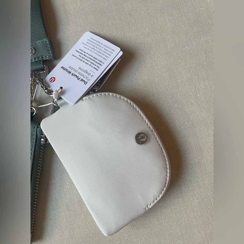 Lululemon Dual Pouch Wristlet - Grey Eucalyptus/Bone - Image 4