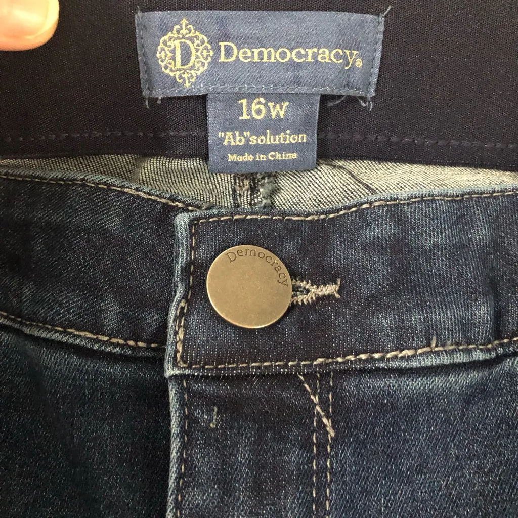 Democracy Ab solution Women's Blue Jeans size 16W slimming high rise - Image 3