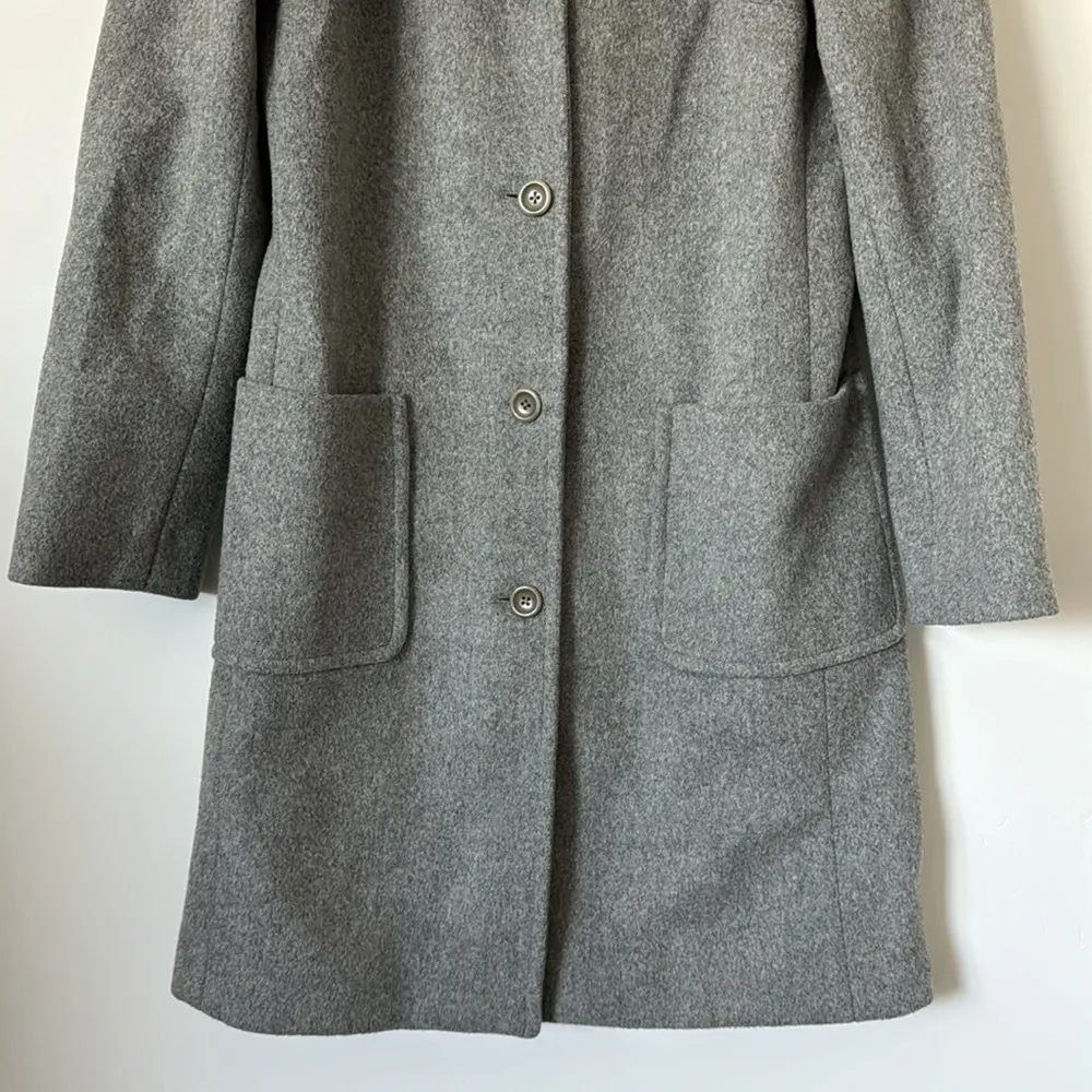 J. Crew Grey Wool Cashmere Blend Coat Size: XS Petite - Image 3