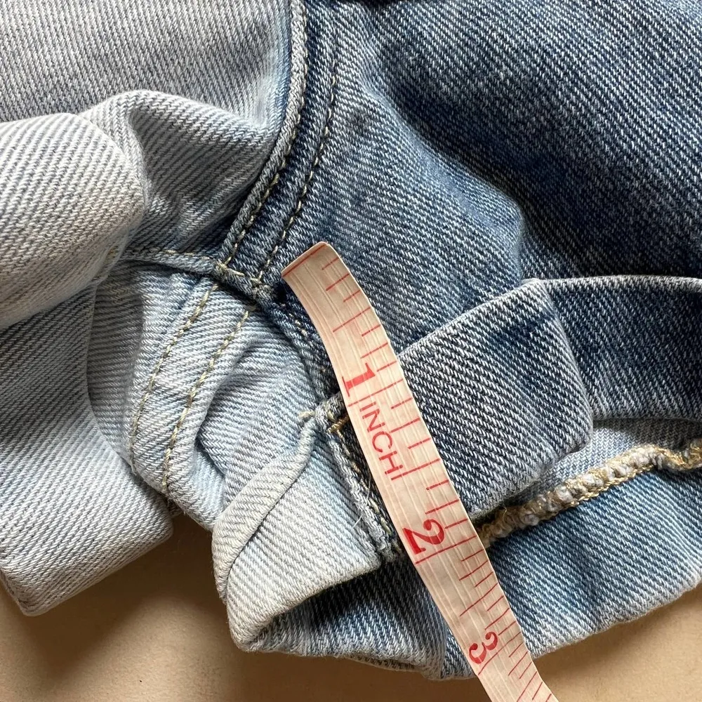 Pacsun Womens Size 26 Blue High Rise Patch Work Denim Jean Mom Shorts - Image 7