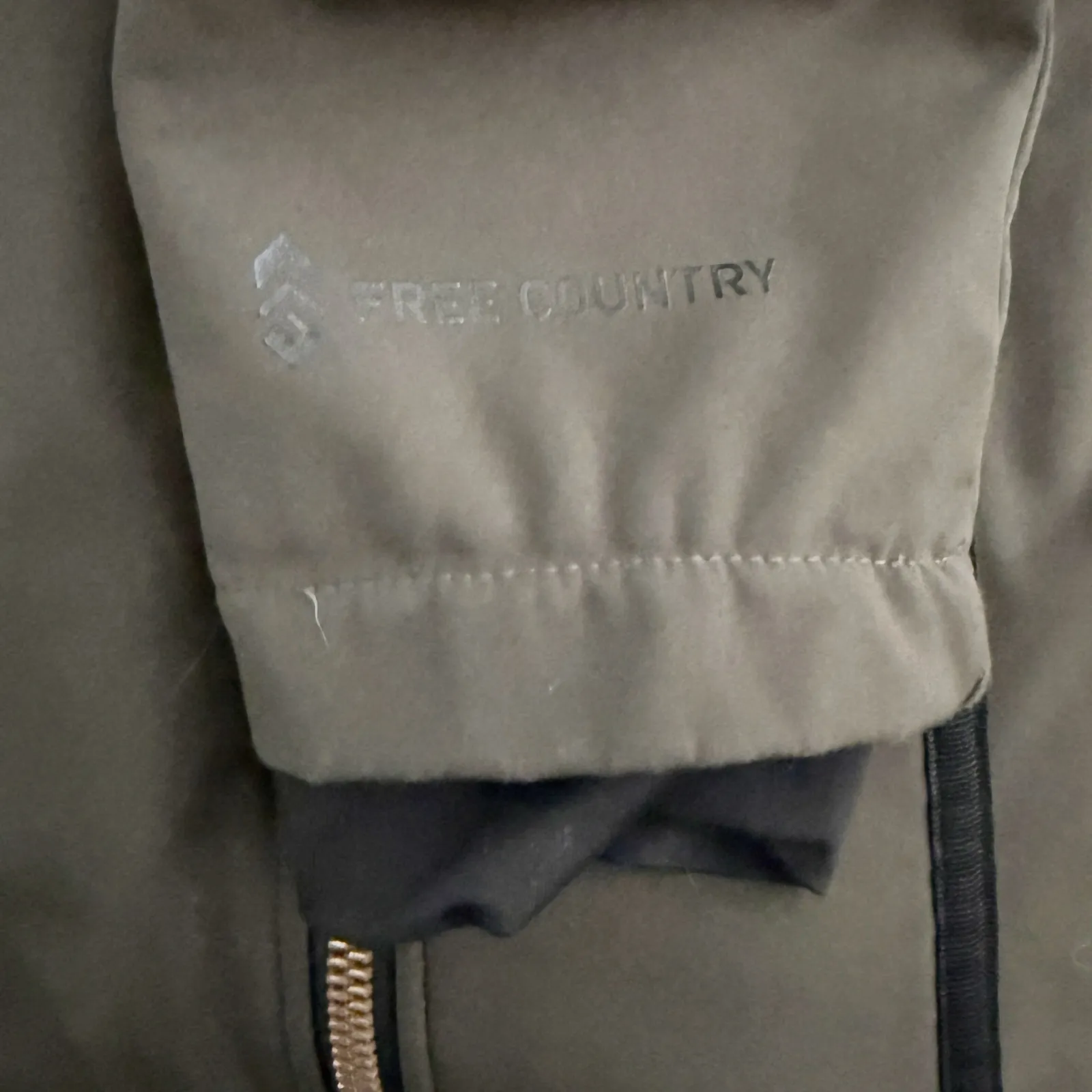 FREE COUNTRY | Jacket Coat Hood Super Softshell Quilted Brown Black | Large - Image 6