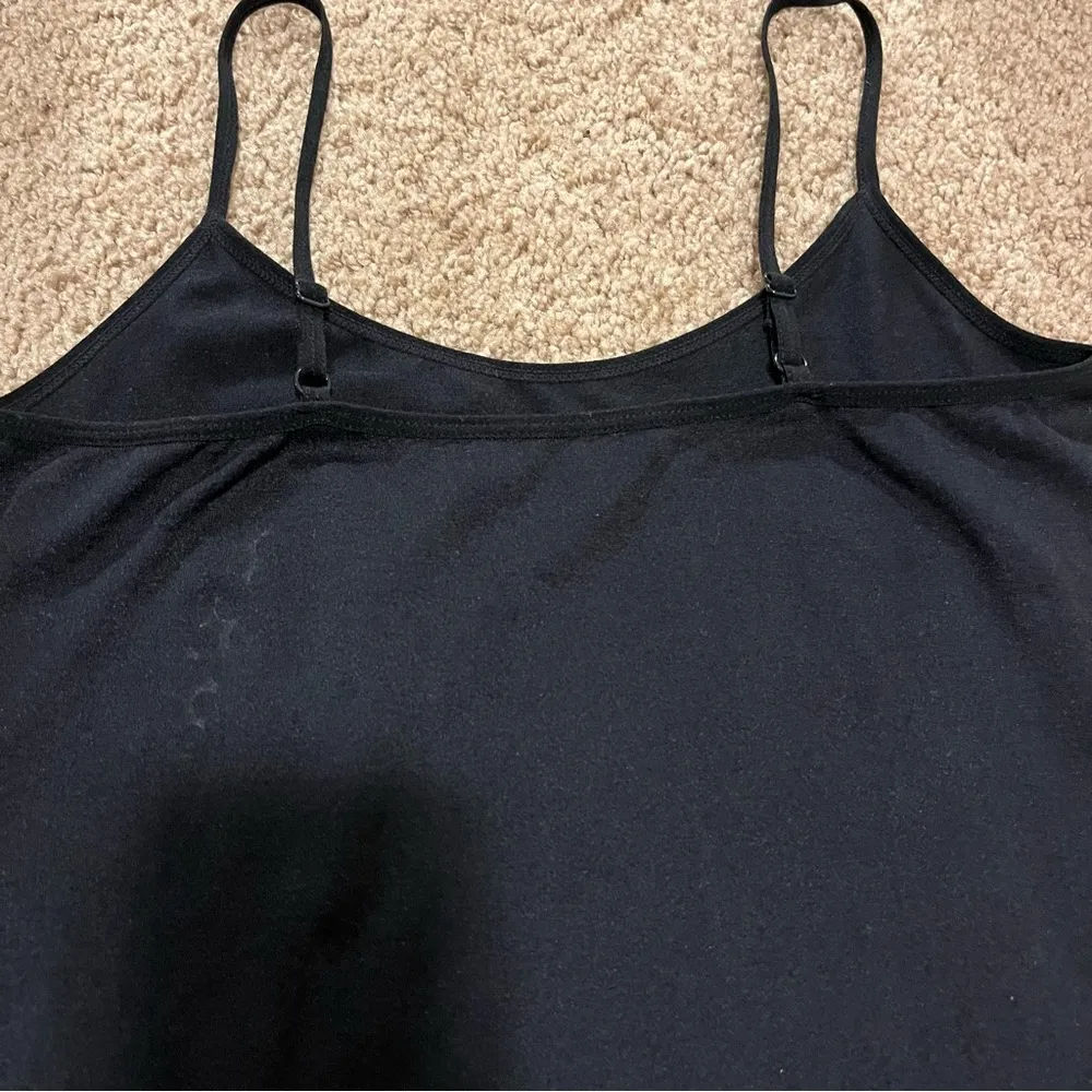 Black Spaghetti Strap One Step Up Tank Top - Image 4