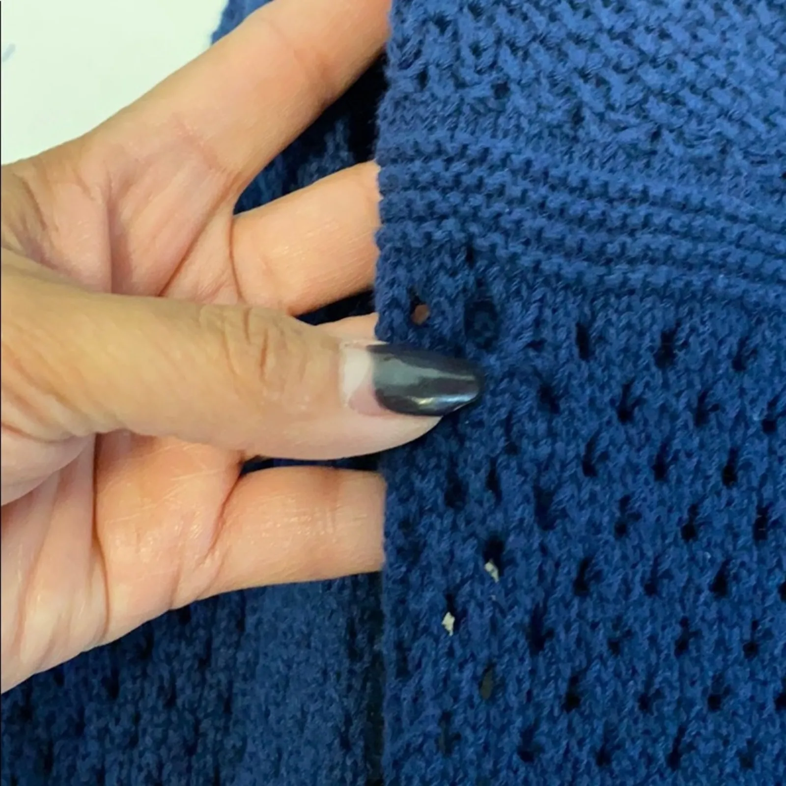 Prana kikamo sweater blue open knit transitional longline size M minimalist - Image 7