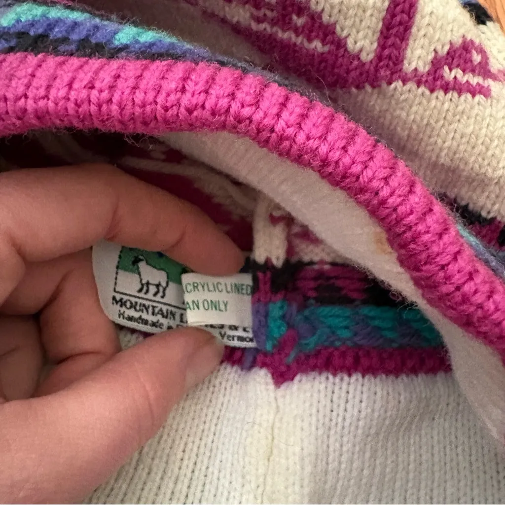 Mountain Ladies & Ewe Warm Hat Tassels Eat Covers 100% Wool Vintage USA Vermont Green - Image 9