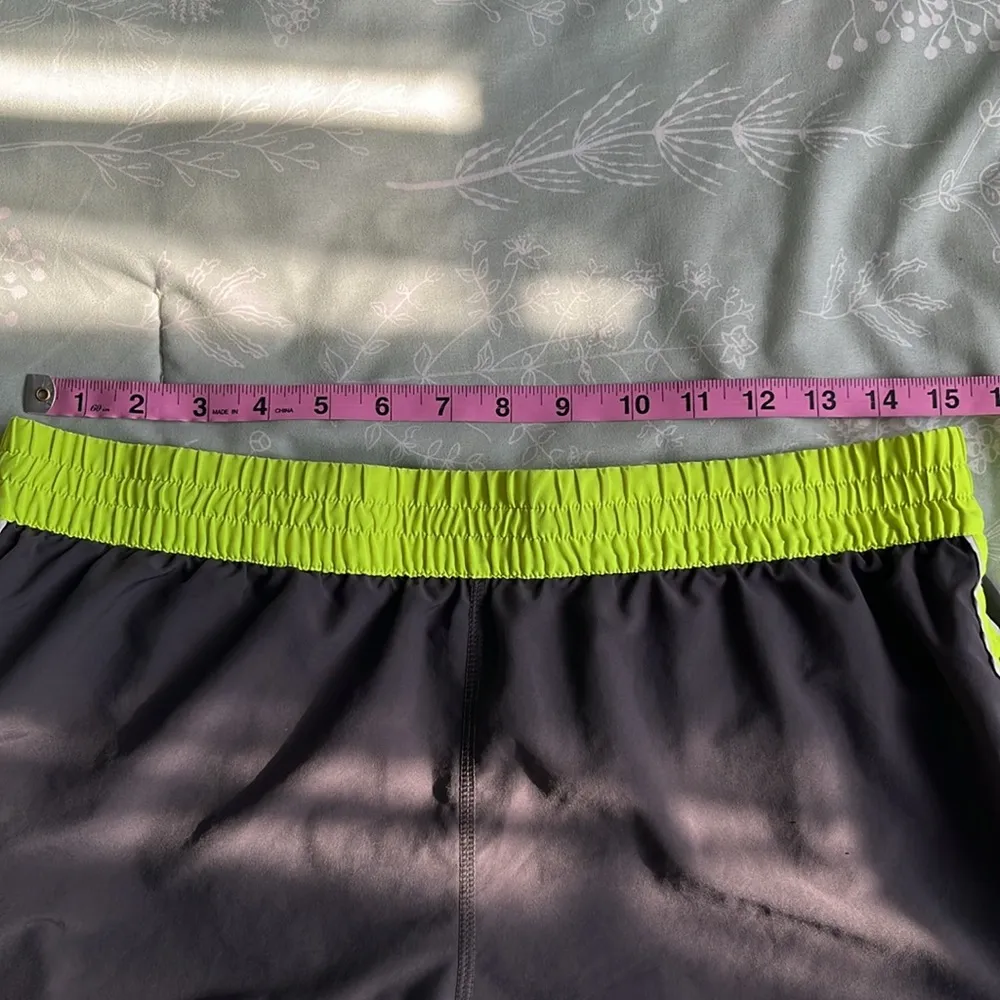 Gray & Neon Athletic Shorts — UNDER ARMOR Size Medium - Image 3