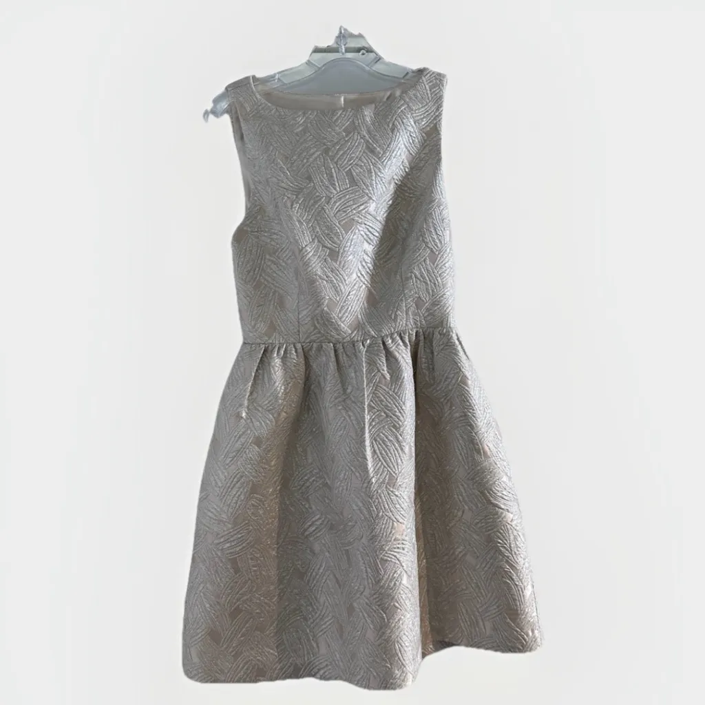 The Letter Anthropology Womens Fit Flare Dress Gold 20% Metallic sleeveless XS‎ - Image 3