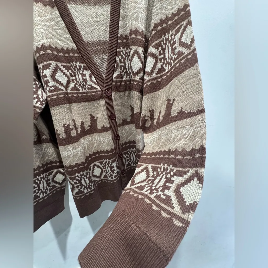The Lord Of The Rings Silhouette Fair Isle Cardigan (Unisex 2X) - Image 4