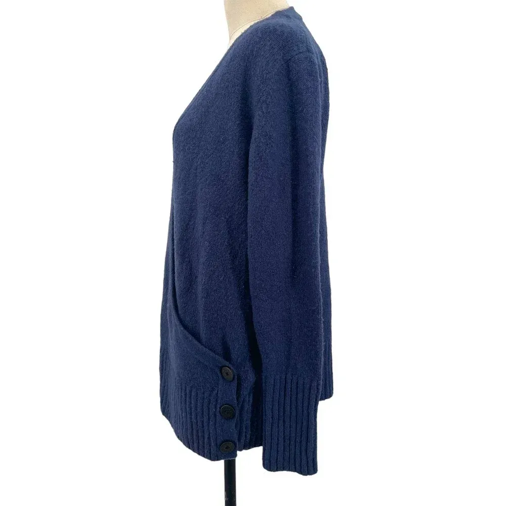 Ugg Blue Acrylic Blend Wrap‎ Button Long Sleeve Sweater Size Large - Image 2