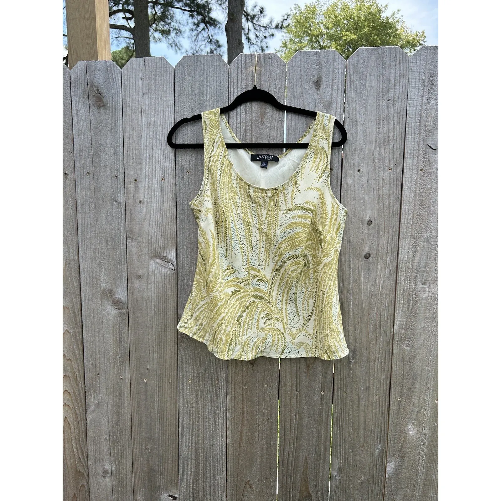 Kasper Tank Size 14‎ Leaf Floral Dot Light Spring Work Summer Fairy - Image 4