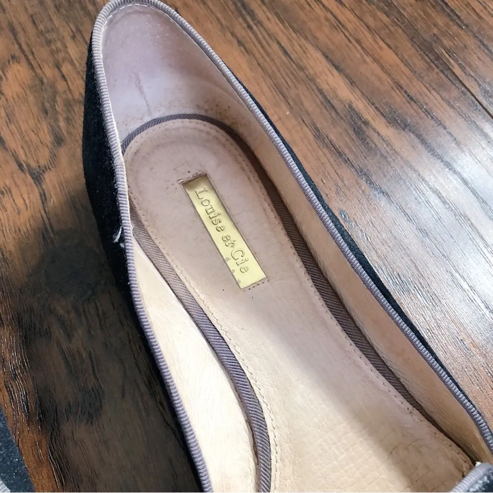 Louise Et Cie • Anniston velvet loafers bow smoking flats grey metallic silver - Image 5