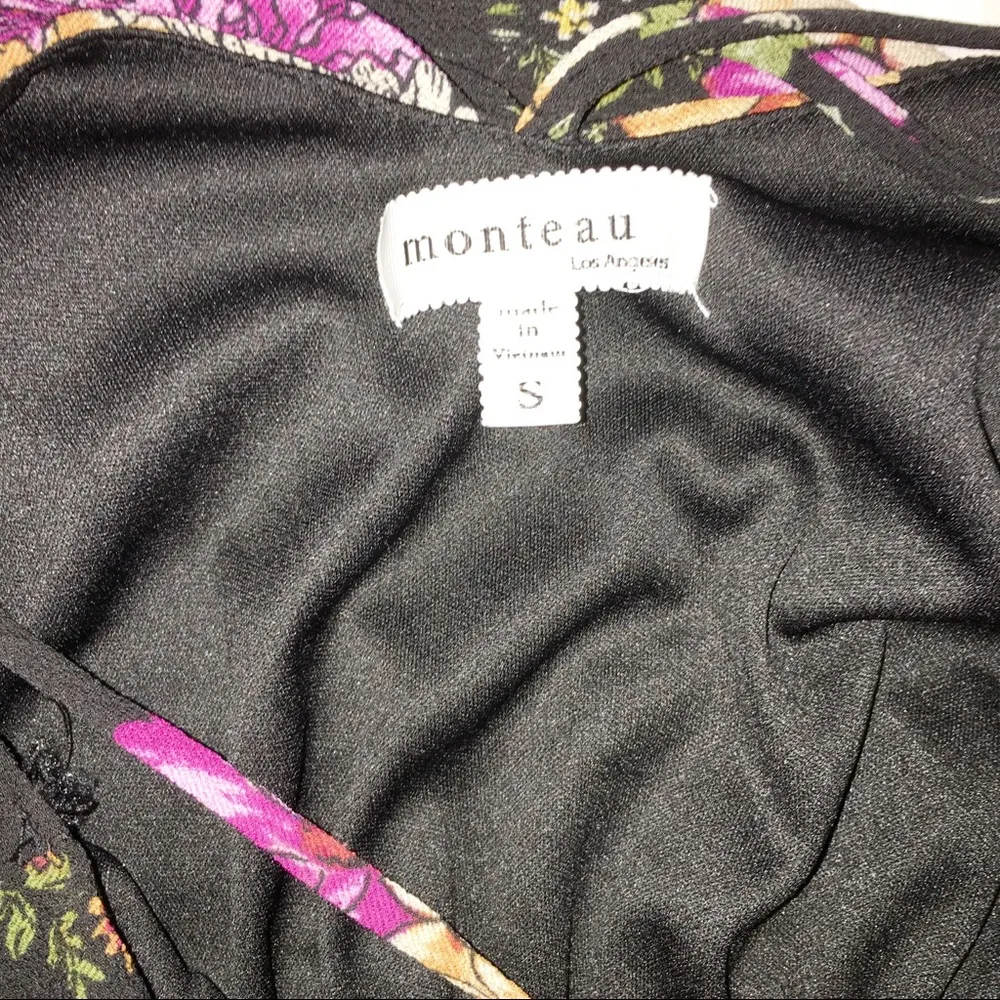 Monteau small floral ruffle top sexy maxi dress - Image 4