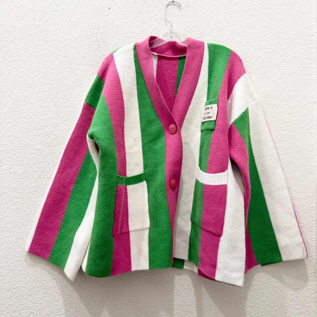 Green Pink & White Stripes Color - Image 5