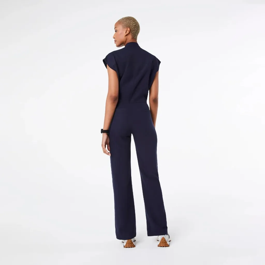 Figs Rafaela Cargo Wide Leg ScrubJumpsuit in Navy, Size Large - Image 7
