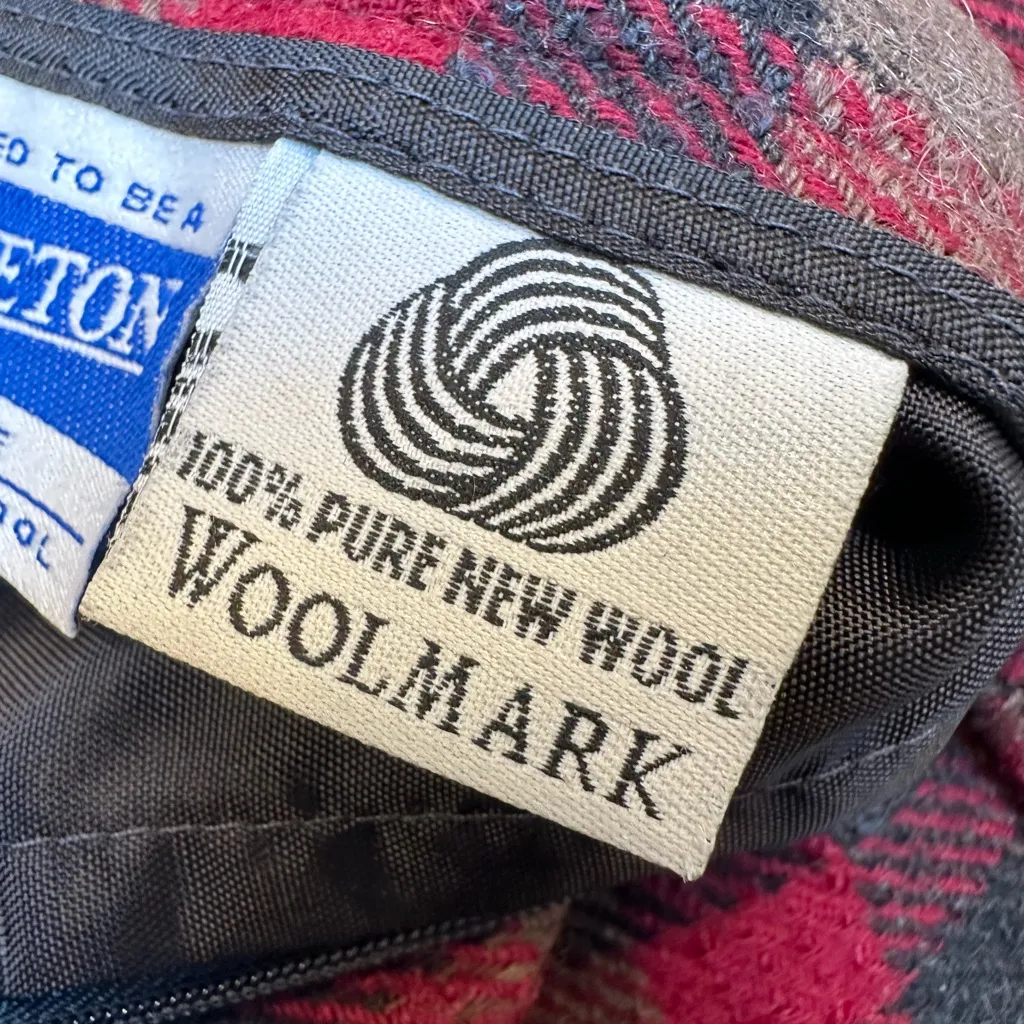 Vintage Pendleton 100% Virgin Wool Tartan Plaid Skirt Red Black Size 10 Petite - Image 10