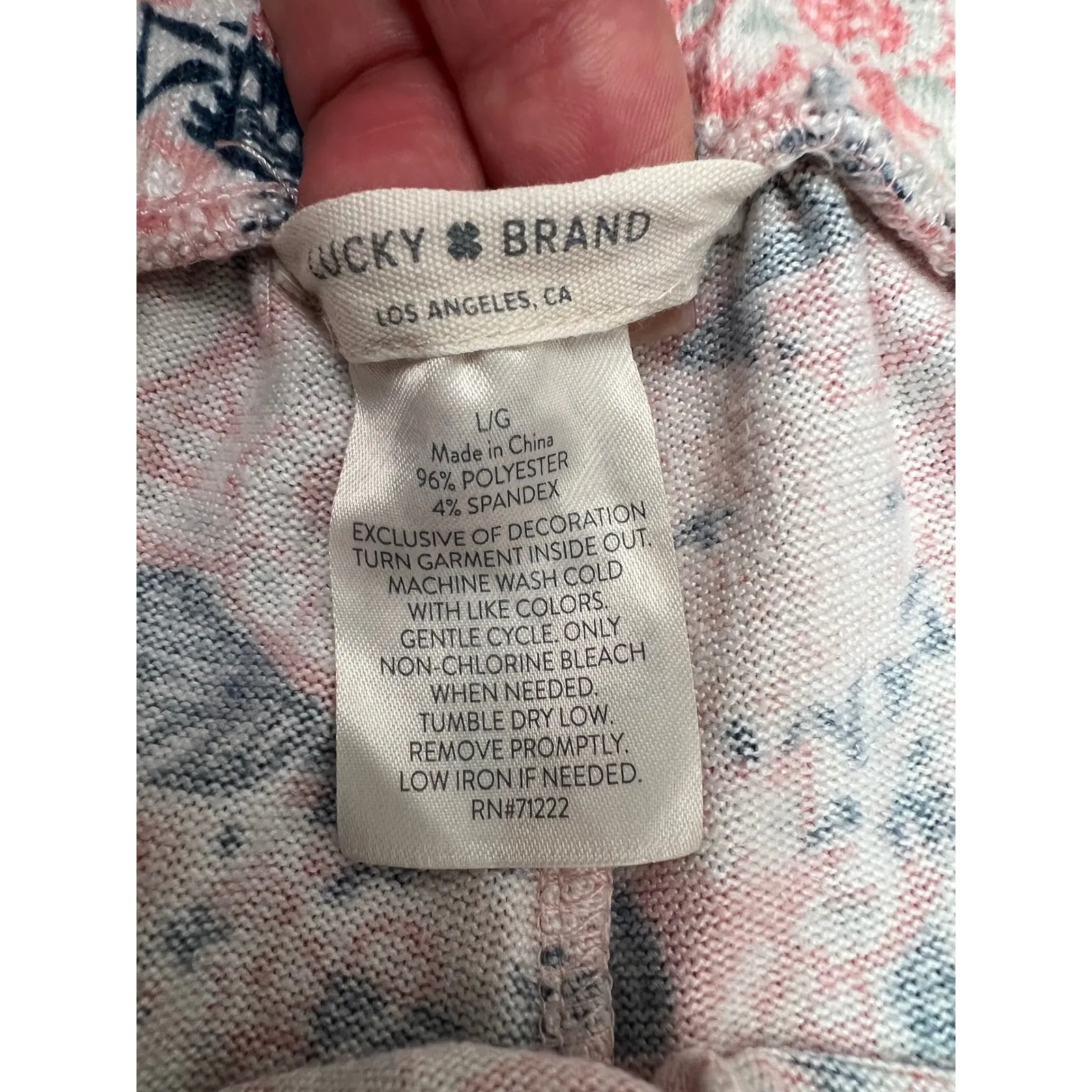 Lucky Brand Lounge Pants 96% Poly 4%‎ Spandex L Floral L/XL Soft Stretch - Image 6