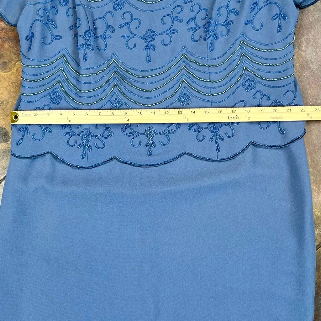 R&M Richards Formal Cocktail Dress Beaded Overlay 18W - Image 7