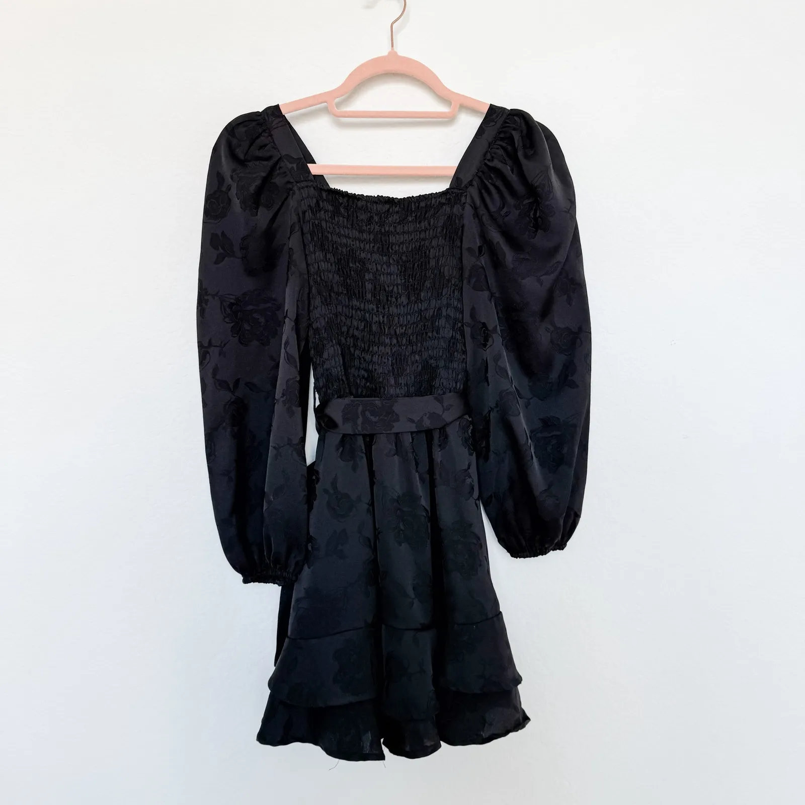 Altar’d‎ State Dress Puff Sleeve Ruffle Hem Black Size XS Coquette Soft Grunge - Image 7