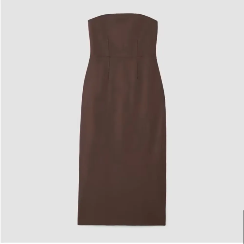 NWT Everlane • the dream strapless dress cool fudge midi organic cotton sz L - Image 5