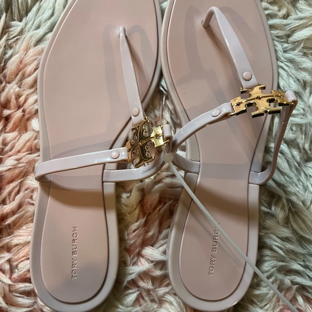 Tory Burch Roxanne Jelly Sandal Meadowsweet Gold Flip Flop shoes size 10 - Image 4