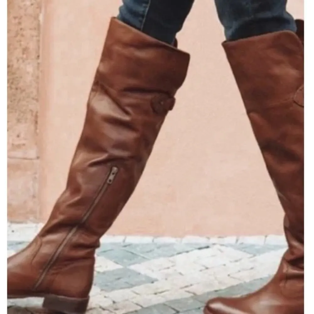 Frye Shirley Leather Riding Boots Women's Size 6B Brown Over-the-Knee Western - Image 16