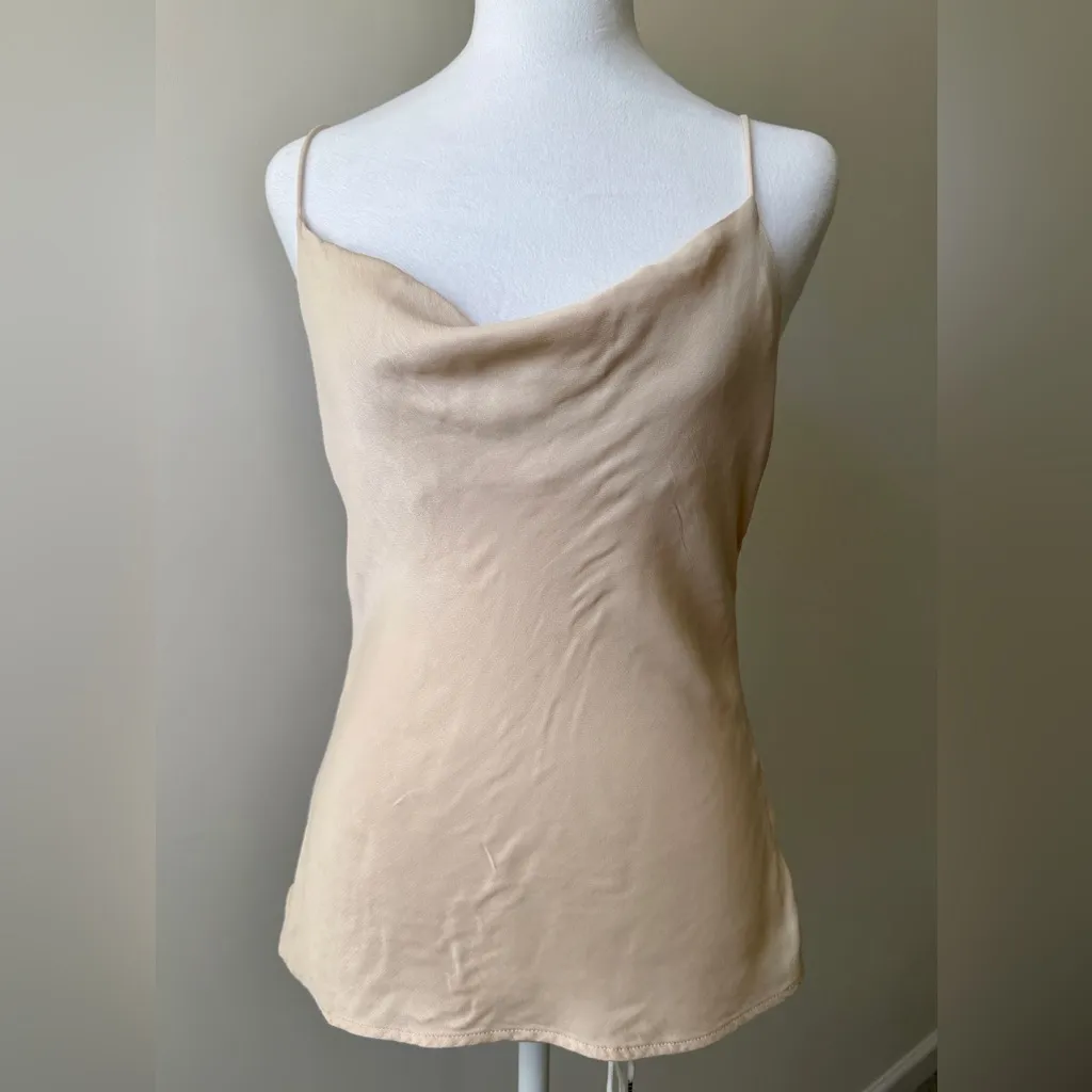 Used in Great Condition Zara Cream Satin Cowl Neck Camisole - Image 2