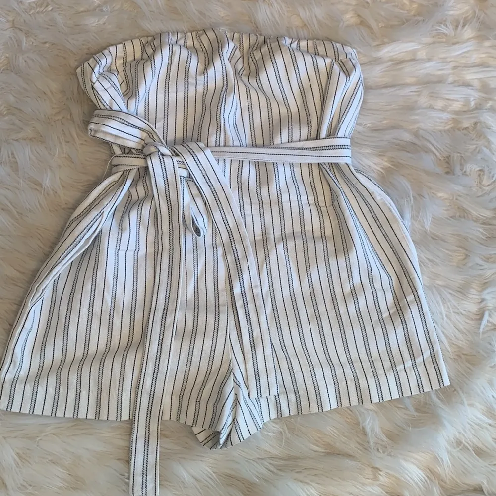 Toby Romper in White & Black by Line & Dot Size Medium - Image 4