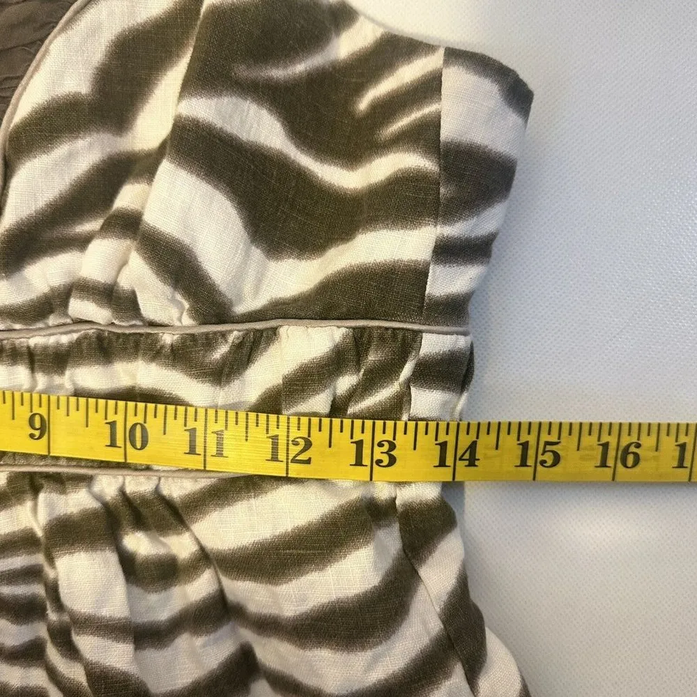 Banana Republic Dress Womens 4 Green Gray Organic Linen Pencil Party Sun… - Image 10