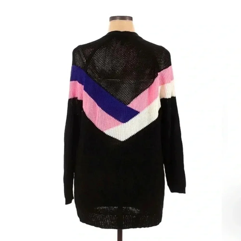 Lane Bryant | Plus Size 14/16 Open Front Cardigan Black Purple Career Office - Image 4