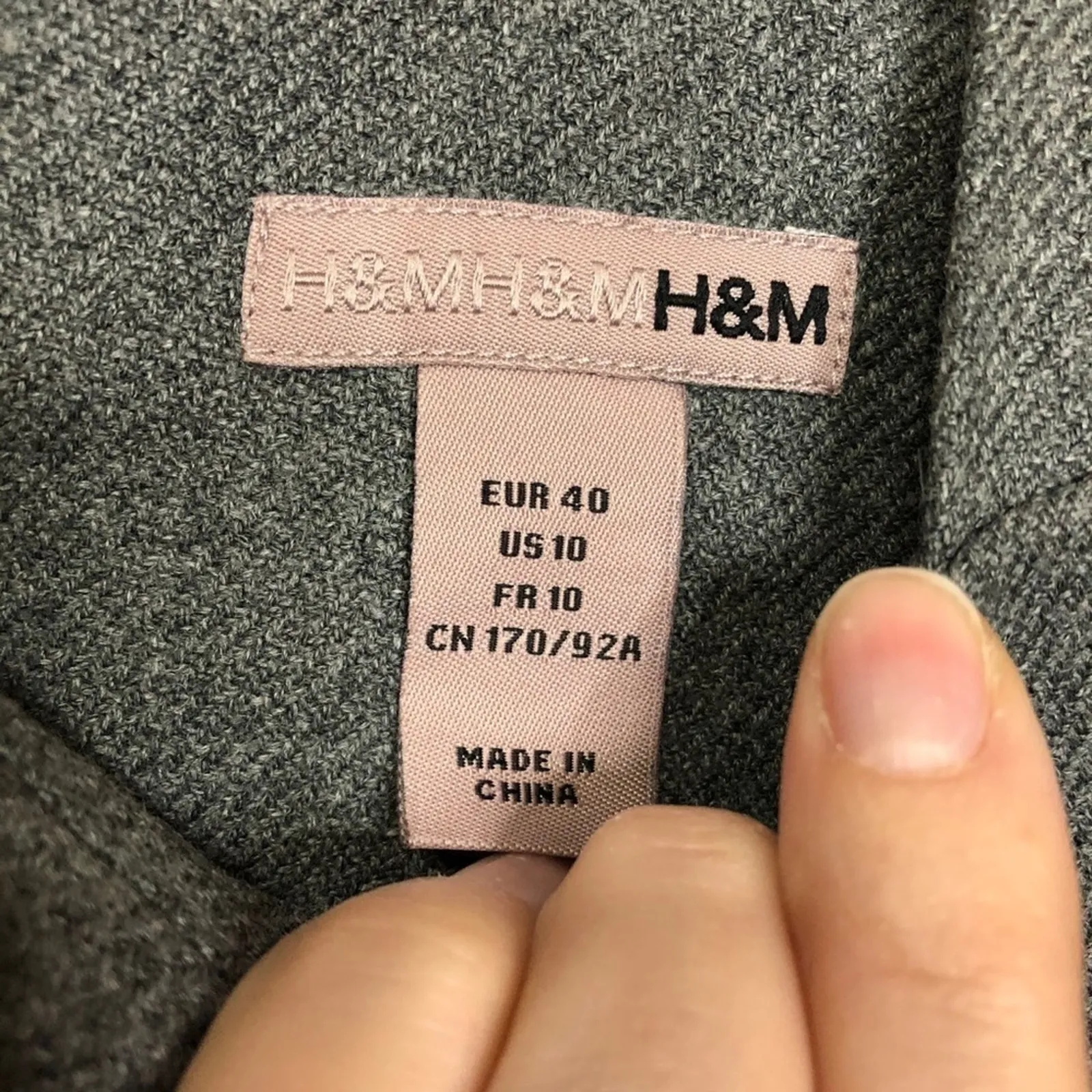 H&M Thick Strap Pleated Front Pinafore Grey Dress Womens 10 Gray Jumper Academia - Image 4