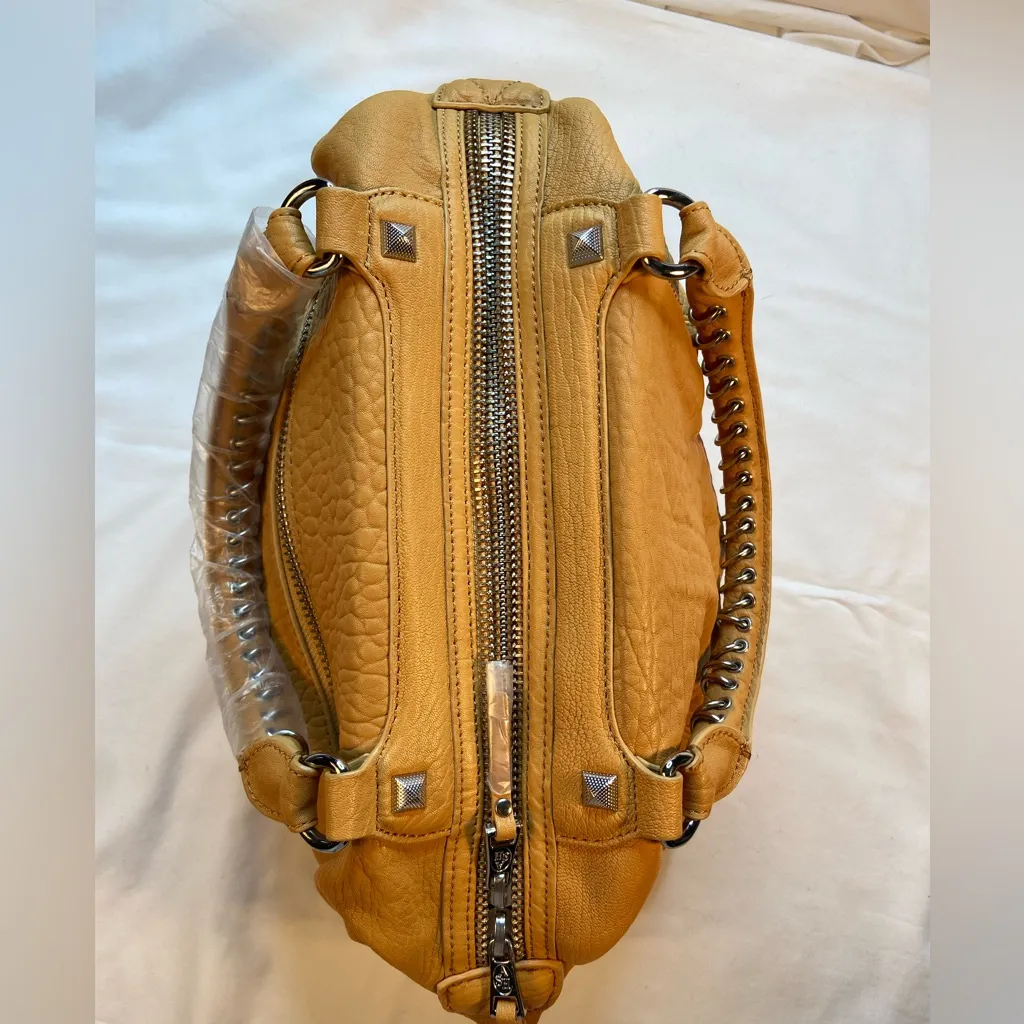 NWT, ASH shoulder Bag, with Crossbody strap, Soft Leather, zippers, grommets - Image 3