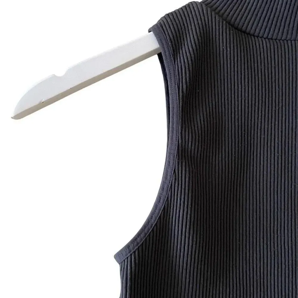 Zara Black Ribbed Knit Mock Neck Sleeveless Women’s Blouse SZ S #1702 - Image 5