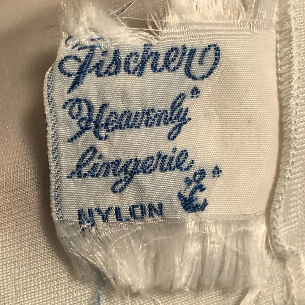 Fisher Heavenly Lingerie Night Gown White/Blue Ribbon Vintage size Small White - Image 9