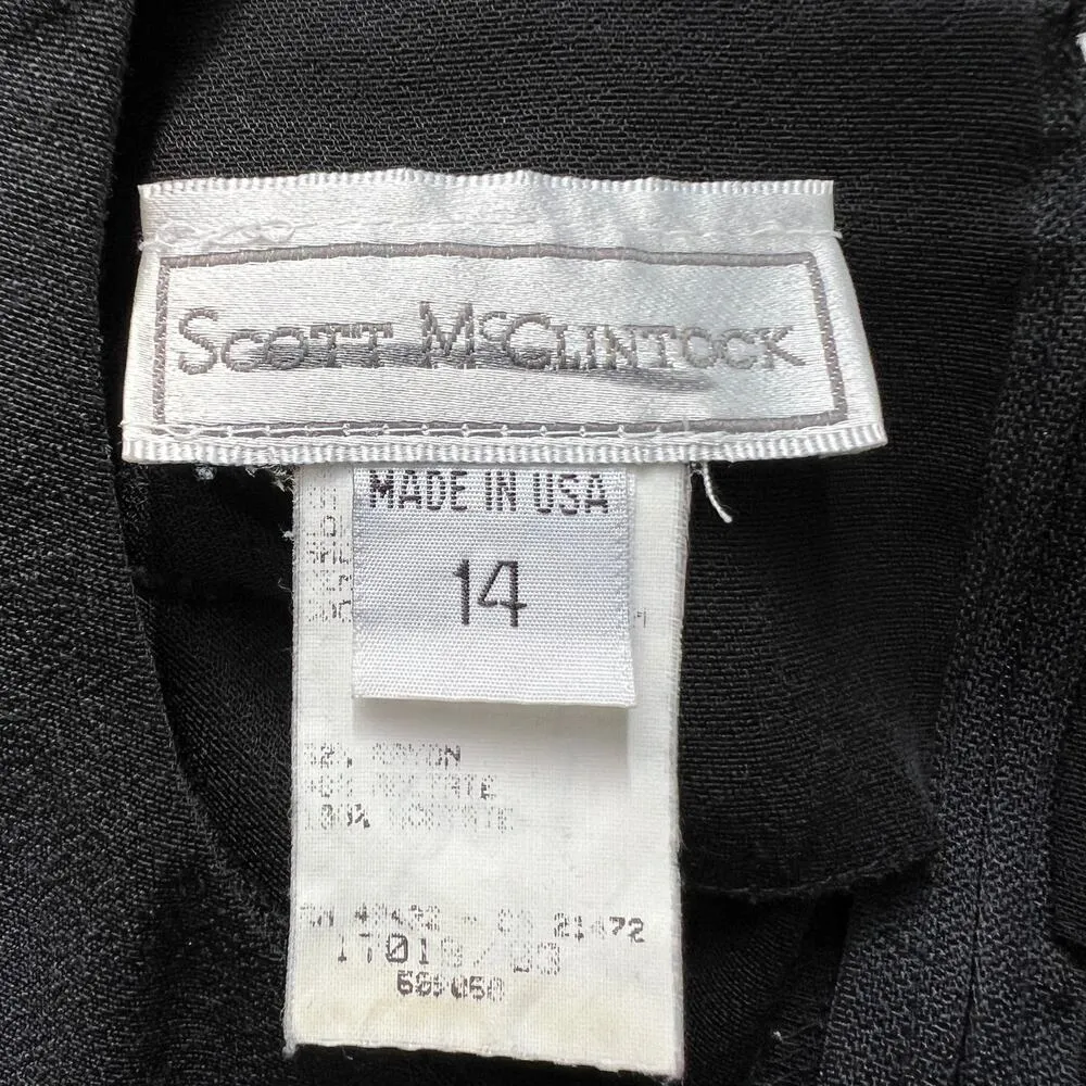 Vintage Scott McClintock Dress Women 14 Y2K Party Cocktail Evening Wedding Guest Black - Image 2