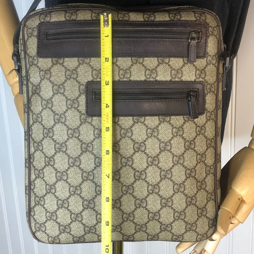 GUCCI Supreme Monogram Coated Canvas Leather Crossbody Messenger Bag Authentic - Image 8