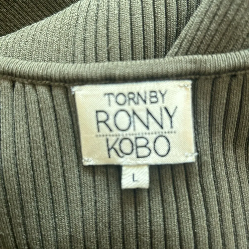 Torn By Ronny Kobo Lace Up Fit & Flare Olive Green Dress Size L - Image 9